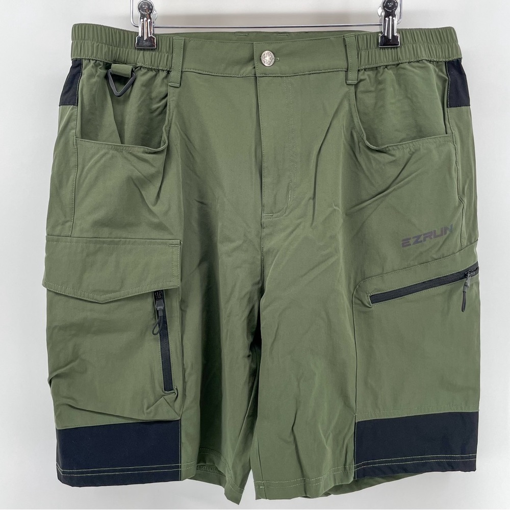 EZRUN Men’s Hiking Cargo Shorts Olive Green Quick Dry L